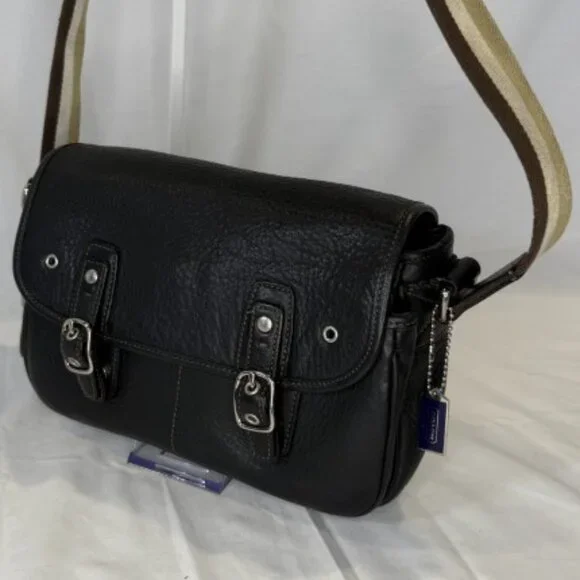 Vintage Coach Leather Field Bag, 9609, Blue Interior, Crossbody Strap, EUC - Picture 3 of 15